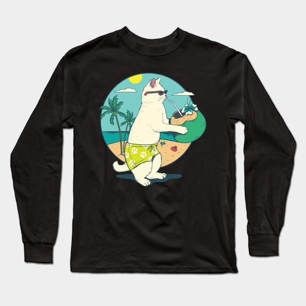 Katze macht Urlaub Long Sleeve T-Shirt by 5StarDesigns